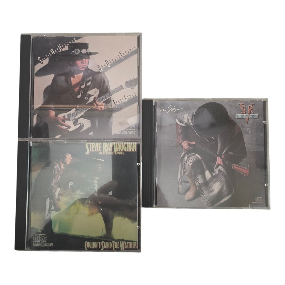 Stevie Ray Vaughan CD Lot Texas Flood Couldn't Stand Weather In Step Blues